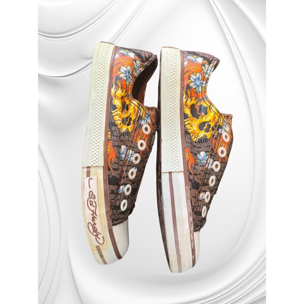 Vintage Y2k Ed Hardy Slip-On Canvas Sneakers Tattoo, Skull Graphic 7 - Picture 7 of 9